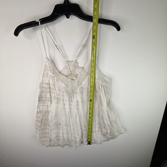 Tie-Dye Tops - Stark Women's Tie Dye Tan And White Cotton Top Tank Crop Small